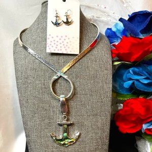 Anchors Away Pendant Choker and Earrings Set